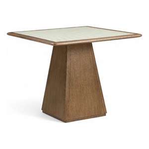 Bowery Hill Contemporary 36&quot Brown Glass Top And Wood Dining / Game Table