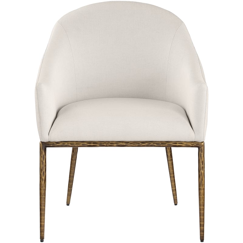 Bowery Hill Contemporary Beige Linen Textured Performance Fabric Dining AC