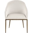 Bowery Hill Contemporary Beige Linen Textured Performance Fabric Dining AC