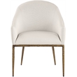 Bowery Hill Contemporary Beige Linen Textured Performance Fabric Dining AC
