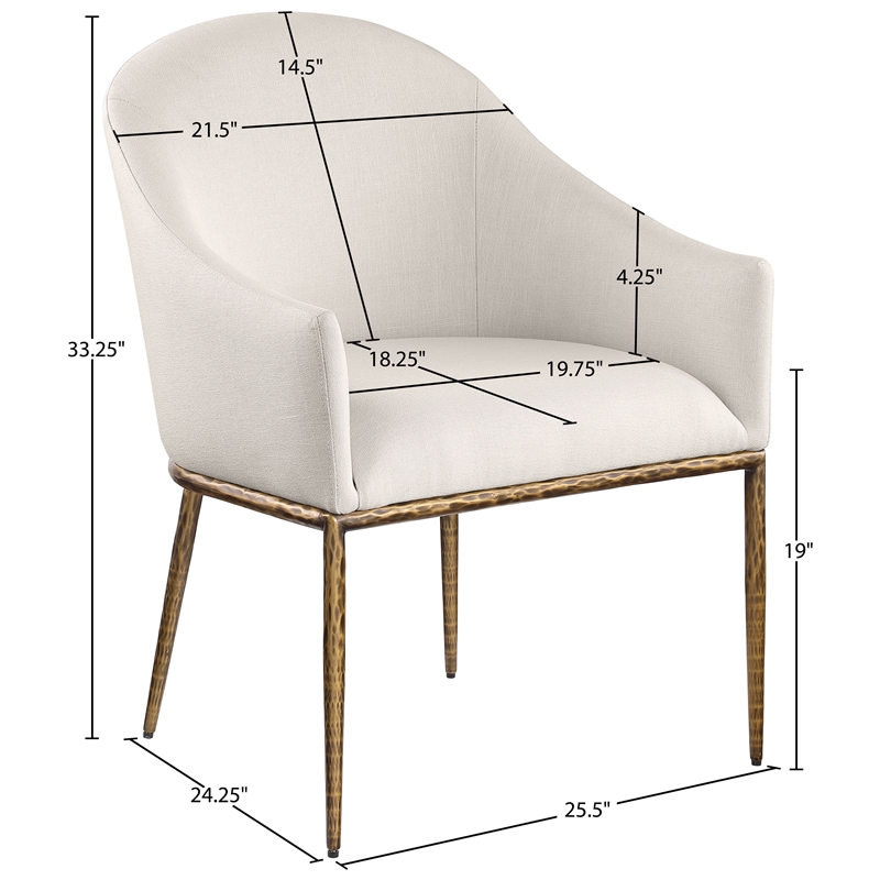 Bowery Hill Contemporary Beige Linen Textured Performance Fabric Dining AC
