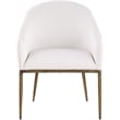 Bowery Hill Contemporary Cream Linen Textured Performance Fabric Dining AC