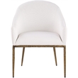 Bowery Hill Contemporary Cream Linen Textured Performance Fabric Dining AC