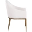 Bowery Hill Contemporary Cream Linen Textured Performance Fabric Dining AC