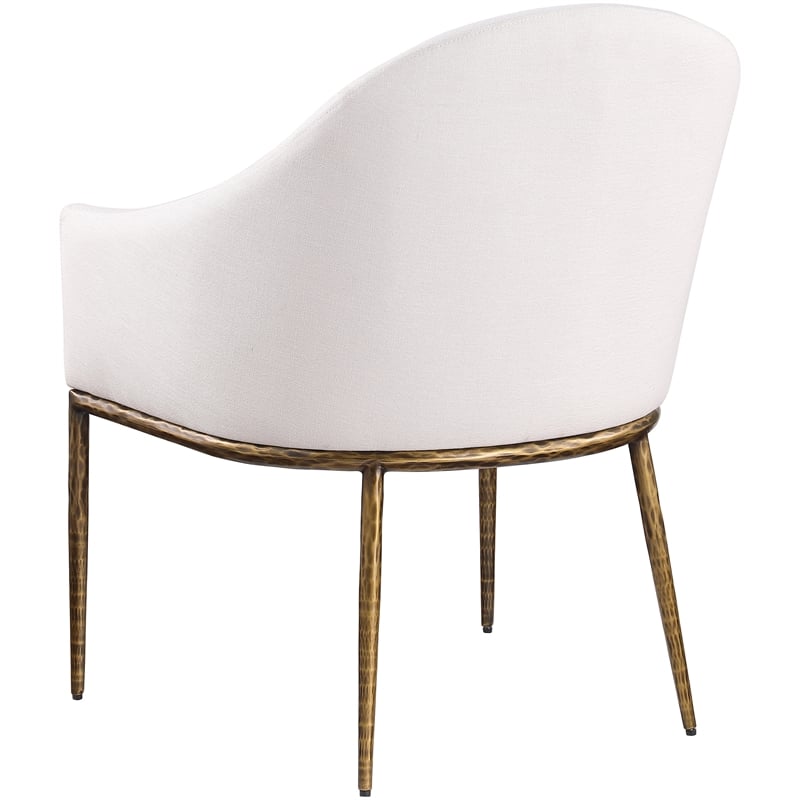 Bowery Hill Contemporary Cream Linen Textured Performance Fabric Dining AC