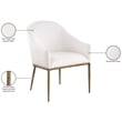 Bowery Hill Contemporary Cream Linen Textured Performance Fabric Dining AC