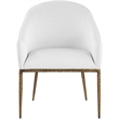 Bowery Hill Contemporary White Linen Textured Performance Fabric Dining AC