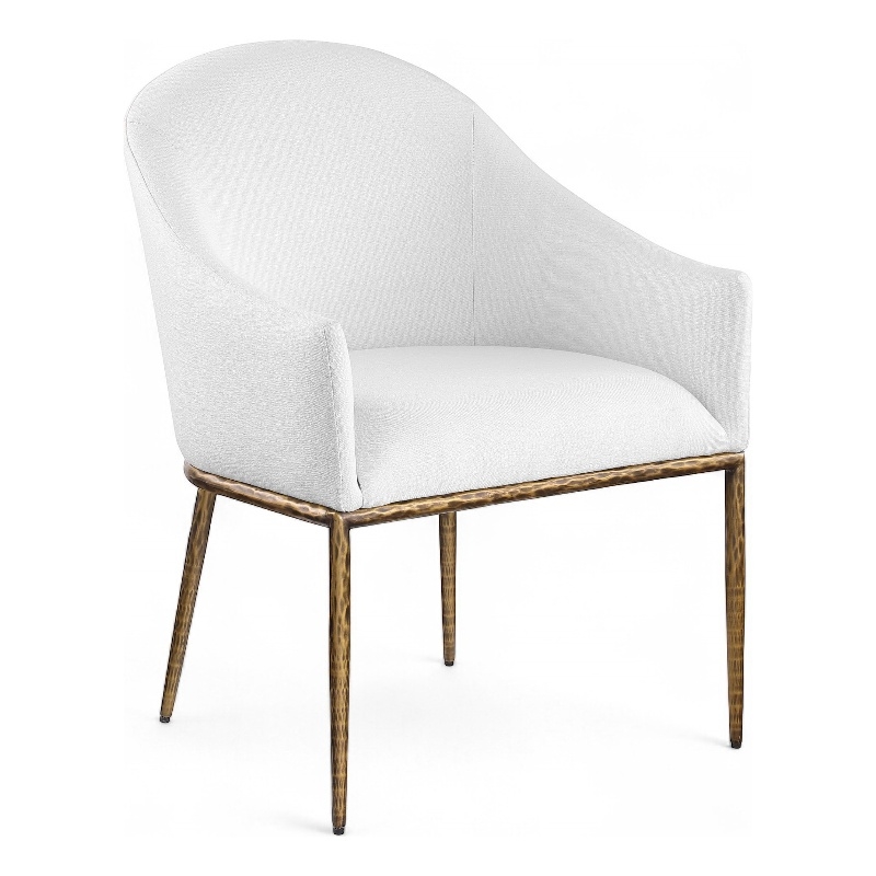 Bowery Hill Contemporary White Linen Textured Performance Fabric Dining AC