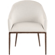 Bowery Hill Contemporary Beige Linen Textured Performance Fabric Dining AC