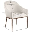 Bowery Hill Contemporary Beige Linen Textured Performance Fabric Dining AC