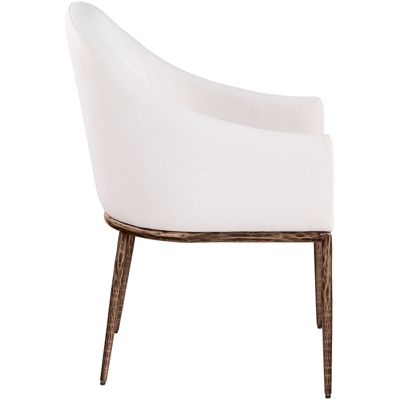Bowery Hill Contemporary Cream Linen Textured Performance Fabric Dining AC