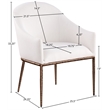 Bowery Hill Contemporary Cream Linen Textured Performance Fabric Dining AC