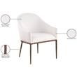 Bowery Hill Contemporary Cream Linen Textured Performance Fabric Dining AC