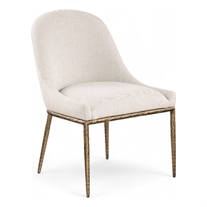 Bowery Hill Contemporary Beige Linen Textured Performance Fabric Dining SC