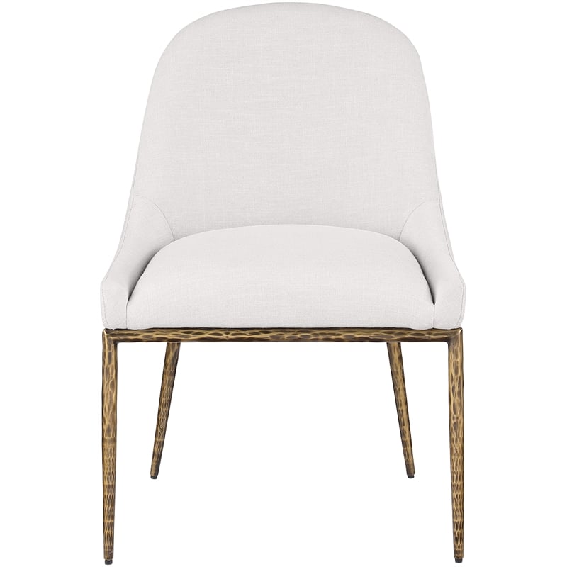 Bowery Hill Contemporary Cream Linen Textured Performance Fabric Dining SC