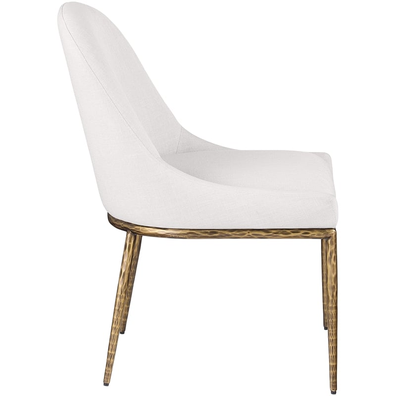 Bowery Hill Contemporary Cream Linen Textured Performance Fabric Dining SC