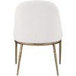 Bowery Hill Contemporary Cream Linen Textured Performance Fabric Dining SC
