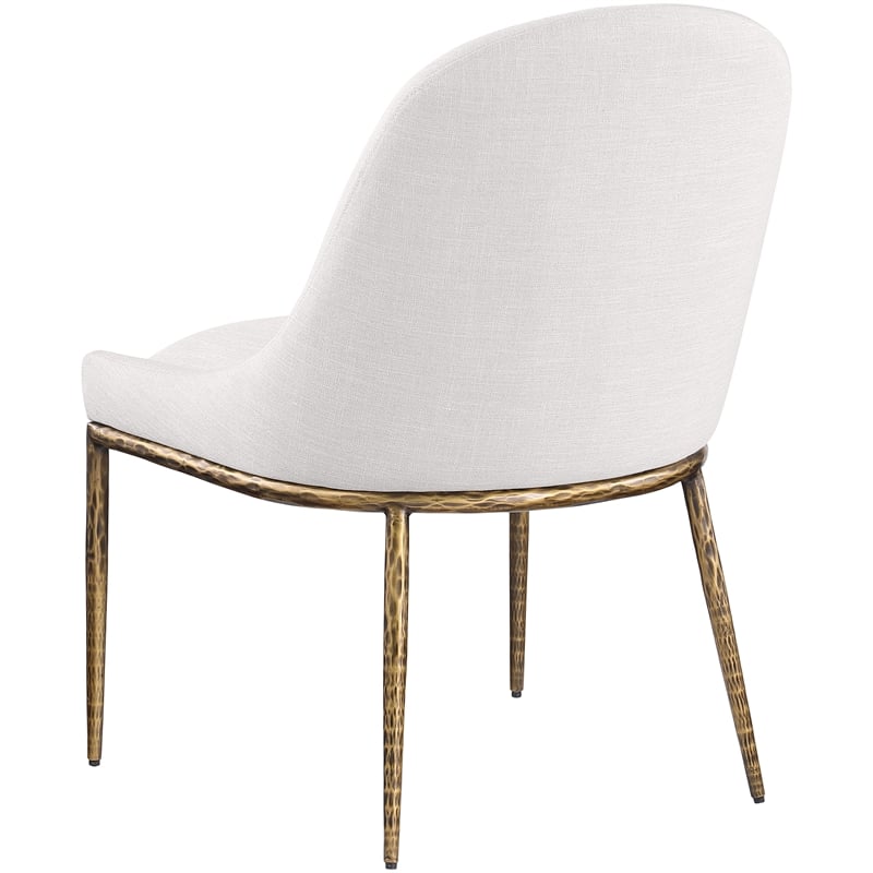 Bowery Hill Contemporary Cream Linen Textured Performance Fabric Dining SC