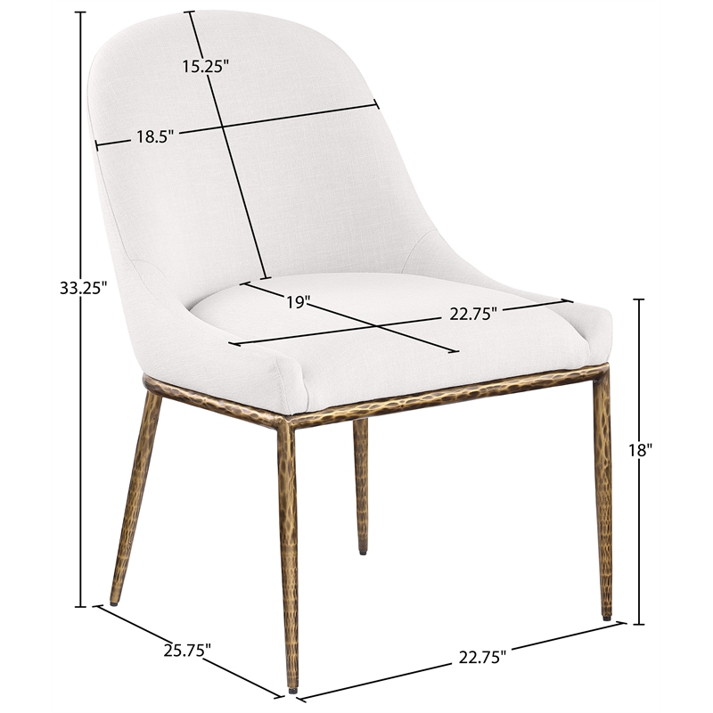 Bowery Hill Contemporary Cream Linen Textured Performance Fabric Dining SC