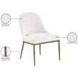 Bowery Hill Contemporary Cream Linen Textured Performance Fabric Dining SC