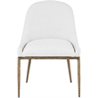 Bowery Hill Contemporary White Linen Textured Performance Fabric Dining SC