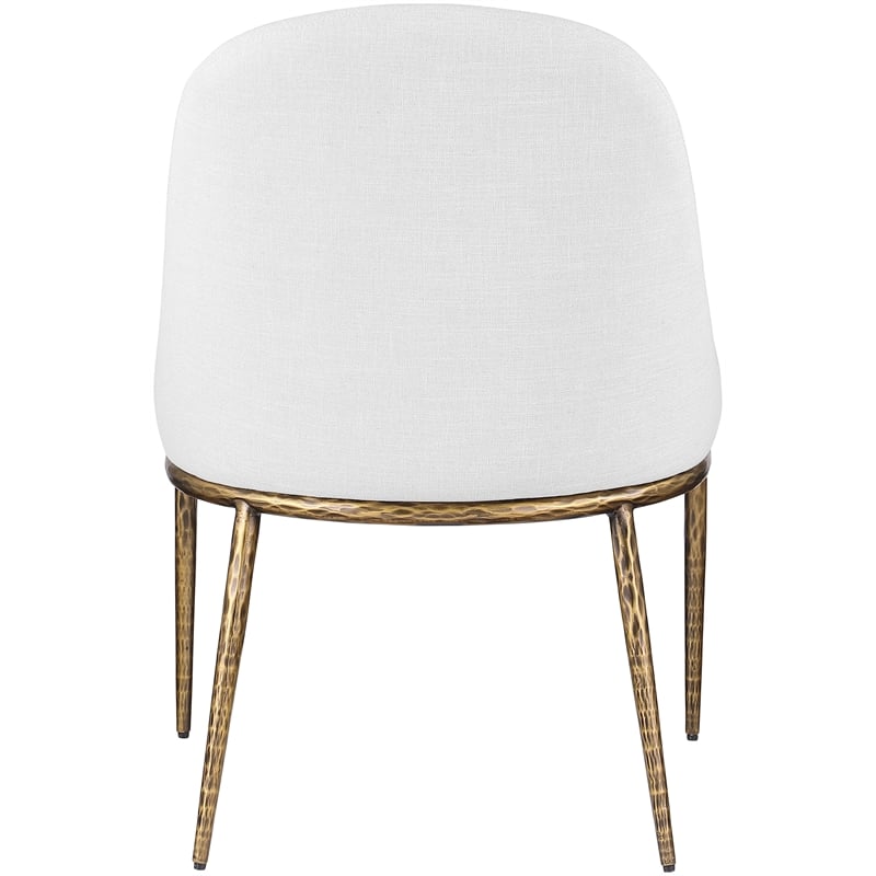 Bowery Hill Contemporary White Linen Textured Performance Fabric Dining SC