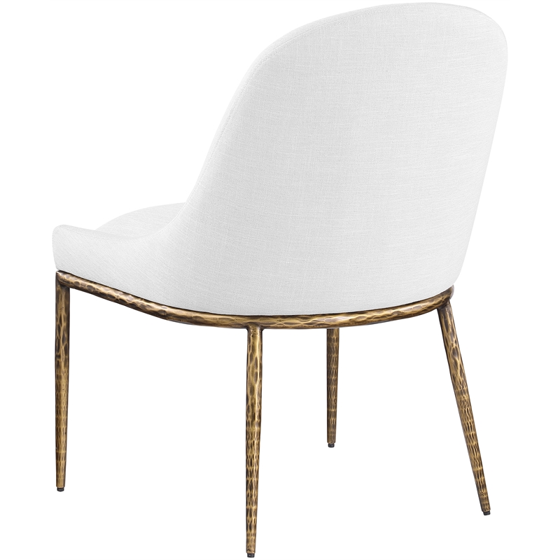 Bowery Hill Contemporary White Linen Textured Performance Fabric Dining SC
