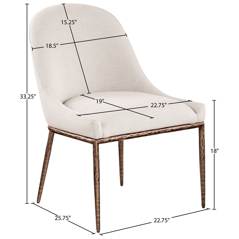 Bowery Hill Contemporary Beige Linen Textured Performance Fabric Dining SC