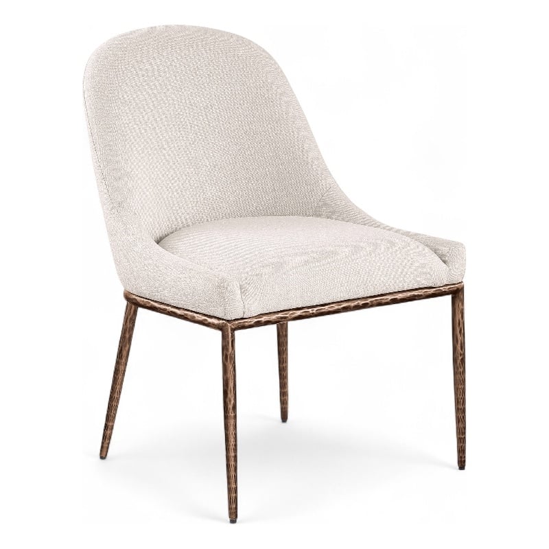 Bowery Hill Contemporary Beige Linen Textured Performance Fabric Dining SC