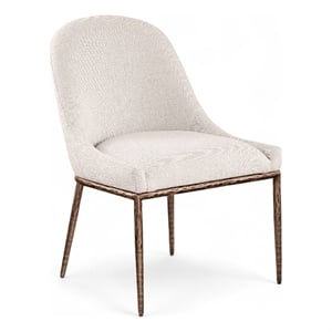 Bowery Hill Contemporary Beige Linen Textured Performance Fabric Dining SC