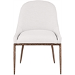 Bowery Hill Contemporary Cream Linen Textured Performance Fabric Dining SC