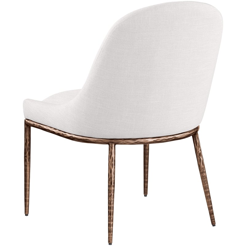 Bowery Hill Contemporary Cream Linen Textured Performance Fabric Dining SC