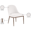 Bowery Hill Contemporary Cream Linen Textured Performance Fabric Dining SC