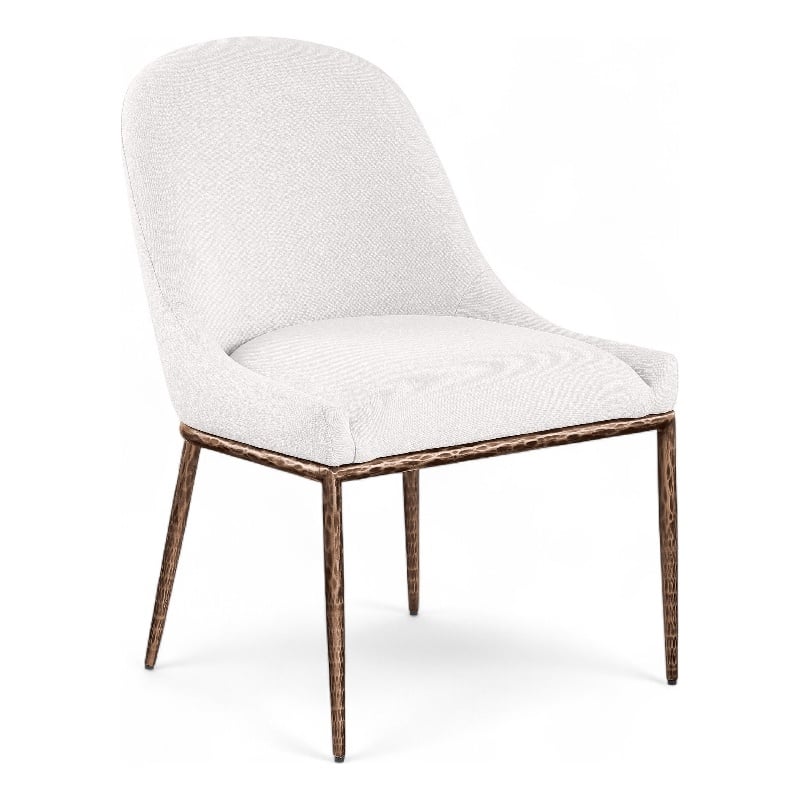 Bowery Hill Contemporary Cream Linen Textured Performance Fabric Dining SC