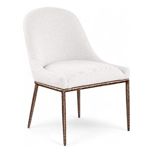 Bowery Hill Contemporary Cream Linen Textured Performance Fabric Dining SC