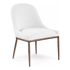 Bowery Hill Contemporary White Linen Textured Performance Fabric Dining SC