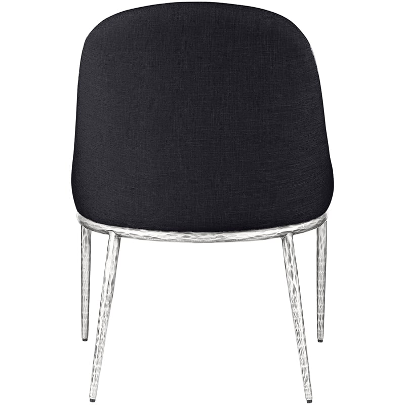 Bowery Hill Contemporary Black Linen Textured Performance Fabric Dining SC