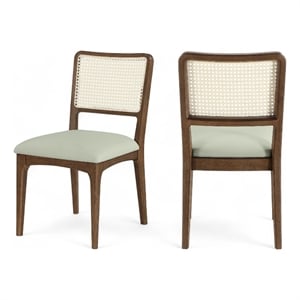 Bowery Hill Contemporary Mint Vegan Leather Dining Chair (Set of 2)