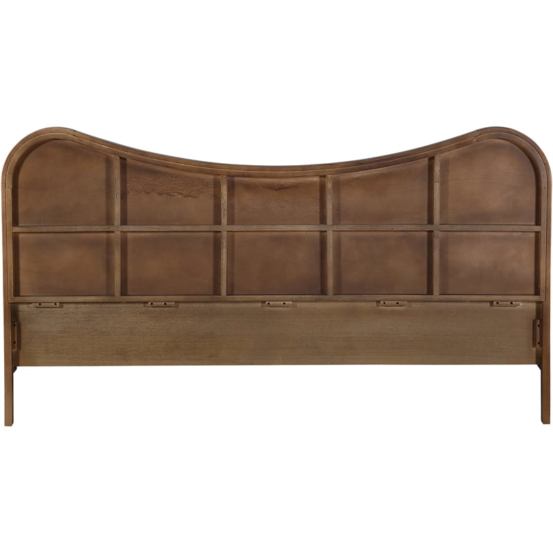 Bowery Hill Contemporary Brown Solid Wood And Natural Cane King Bed