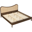 Bowery Hill Contemporary Brown Solid Wood And Natural Cane King Bed
