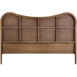 Bowery Hill Contemporary Brown Solid Wood And Natural Cane Queen Bed