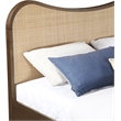 Bowery Hill Contemporary Brown Solid Wood And Natural Cane Queen Bed
