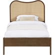 Bowery Hill Contemporary Brown Solid Wood And Natural Cane Twin Bed