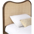 Bowery Hill Contemporary Brown Solid Wood And Natural Cane Twin Bed