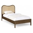 Bowery Hill Contemporary Brown Solid Wood And Natural Cane Twin Bed