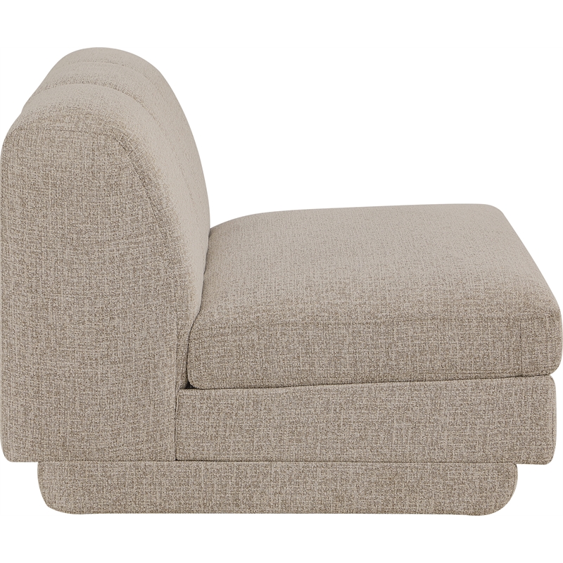 Bowery Hill Contemporary Beige Fabric Upholstered Armless Chair