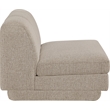 Bowery Hill Contemporary Beige Fabric Upholstered Armless Chair