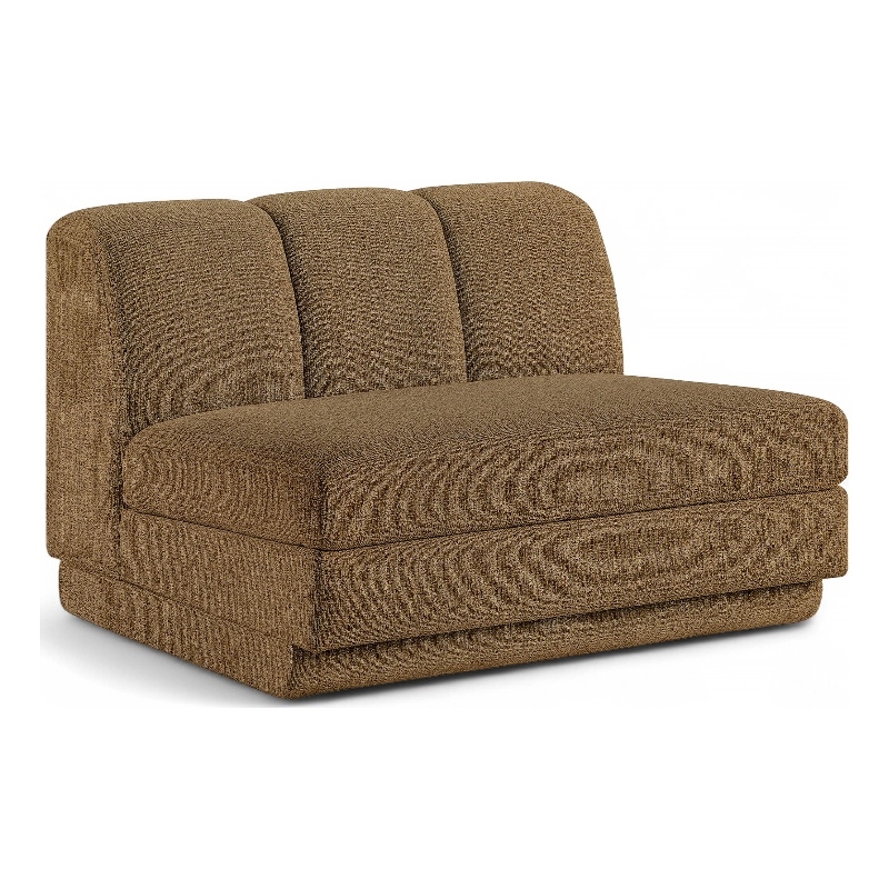 Bowery Hill Contemporary Brown Fabric Upholstered Armless Chair
