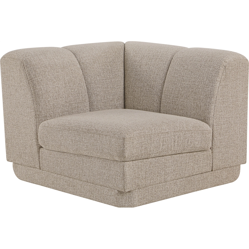 Bowery Hill Contemporary Beige Fabric Upholstered Corner Chair
