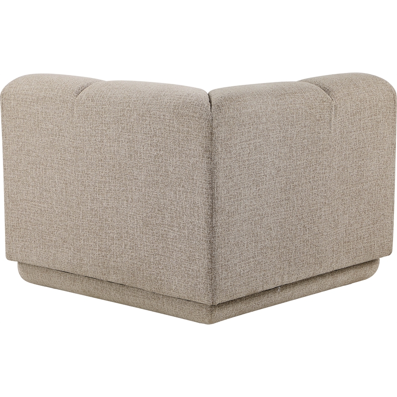 Bowery Hill Contemporary Beige Fabric Upholstered Corner Chair